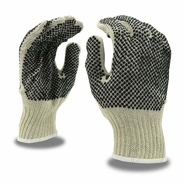 Cordova Machine Knit, Double-Sided, PVC Dots, Economy Weight Gloves, L, 12PK 3851L